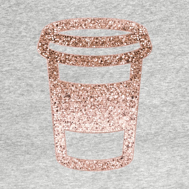 Sparkling rose gold coffee cup by RoseAesthetic